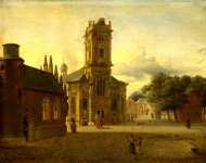 Jan van der Heyden - A Square before a Church